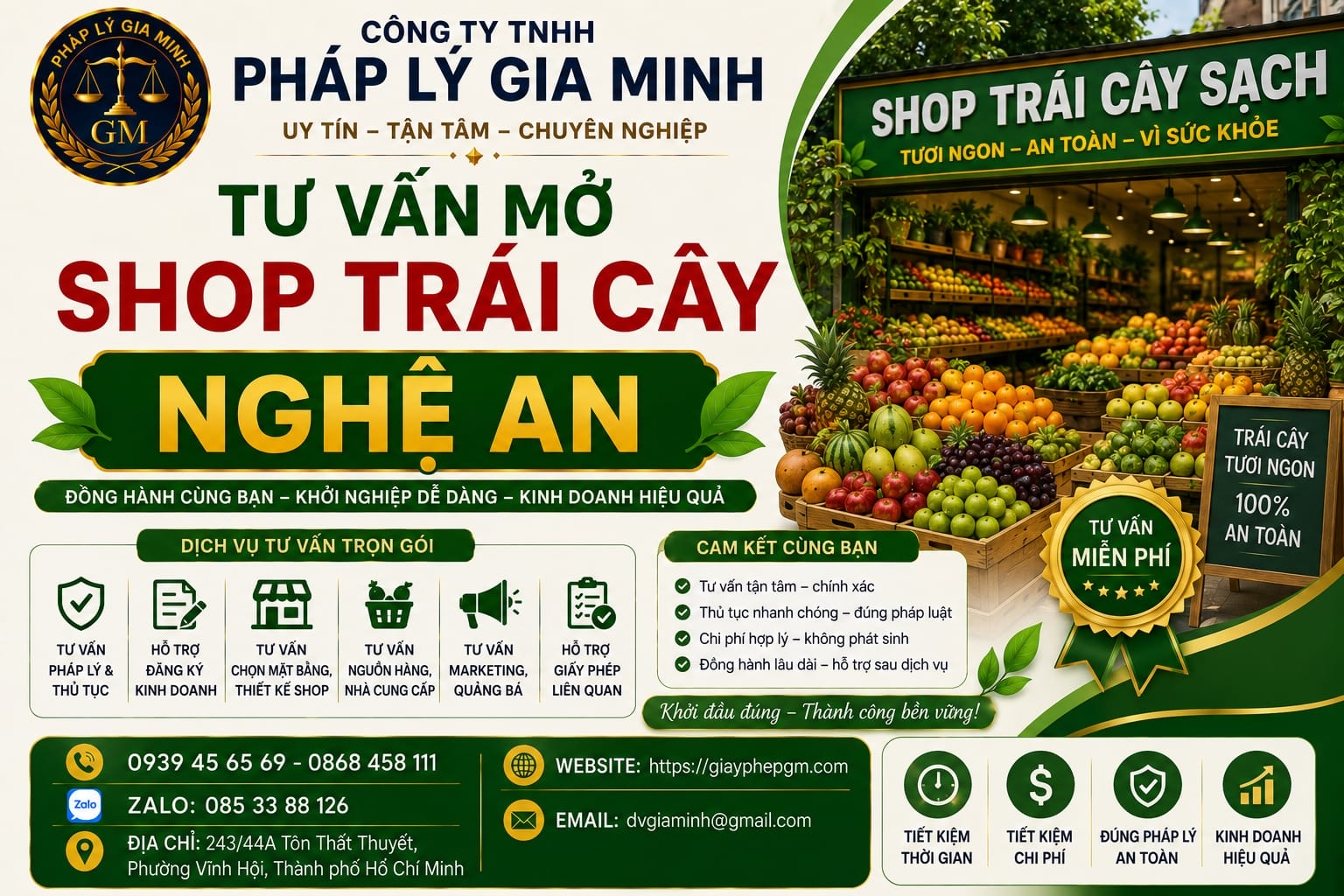 Tư vấn mở shop trái cây Nghệ An