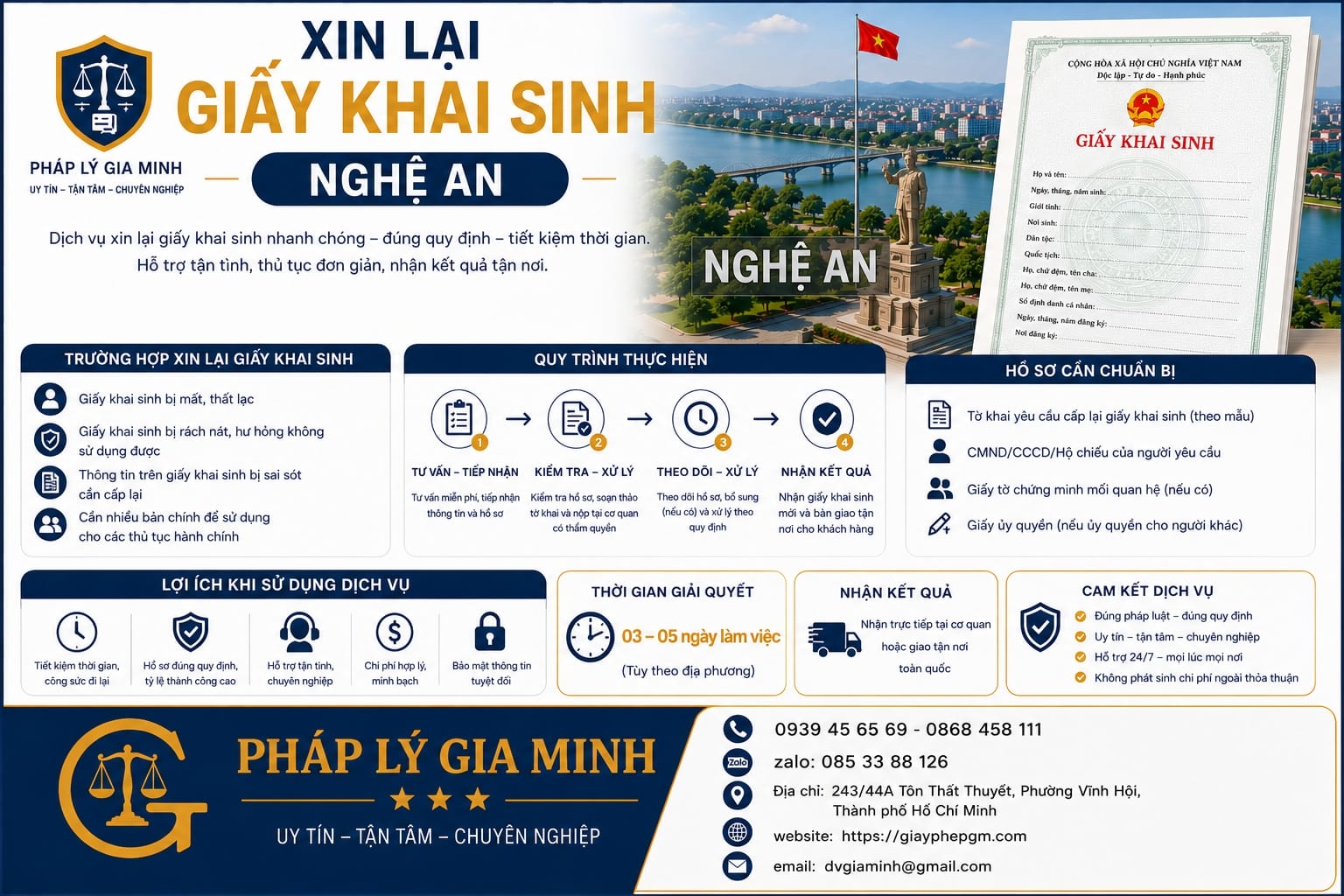Trích lục khai sinh tại Nghệ An 13 Xin lại giấy khai sinh Nghệ An