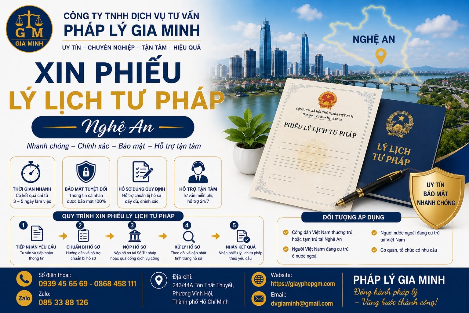 Xin phiếu lý lịch tư pháp Nghệ An