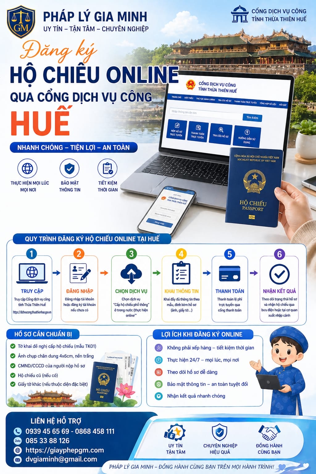 Bảng giá hộ chiếu online Huế