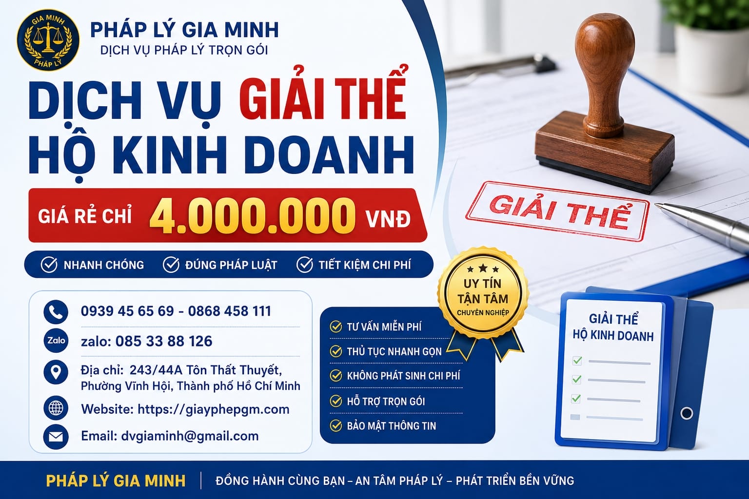 Giải thể hộ kinh doanh Thành Phố Cần Thơ – Thủ tục nhanh chóng, trọn gói 6 Chi phí giải thể hộ kinh doanh tại Cần Thơ