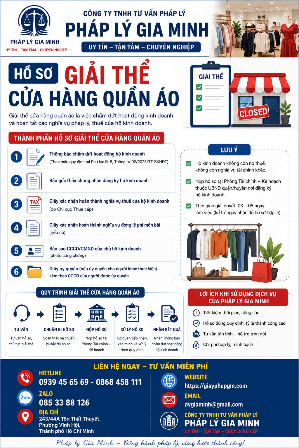 Cách giải thể hộ kinh doanh bán quần áo mới nhất Hồ sơ giải thể cửa hàng quần áo