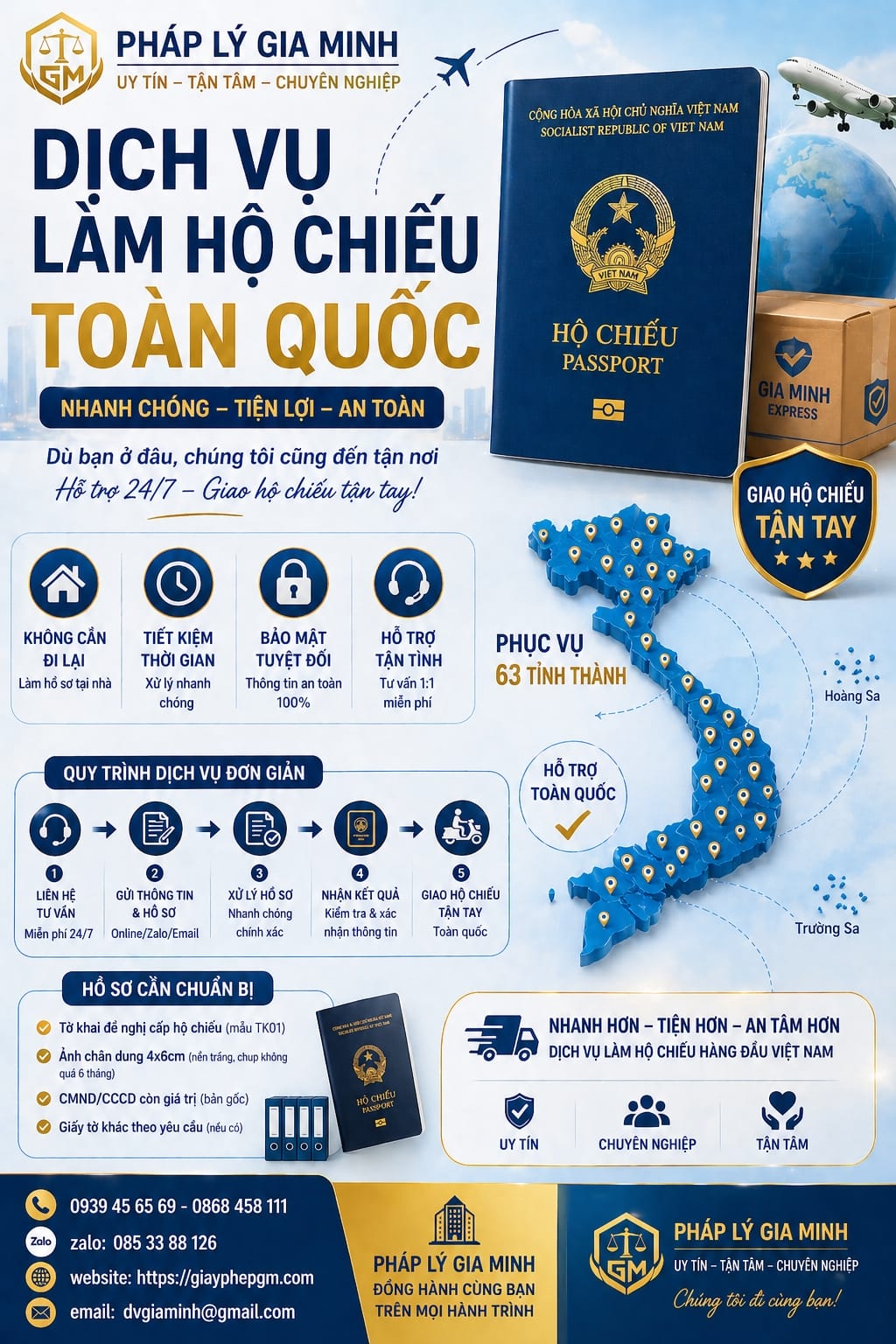 Làm passport online Huế có cần đến nơi không
