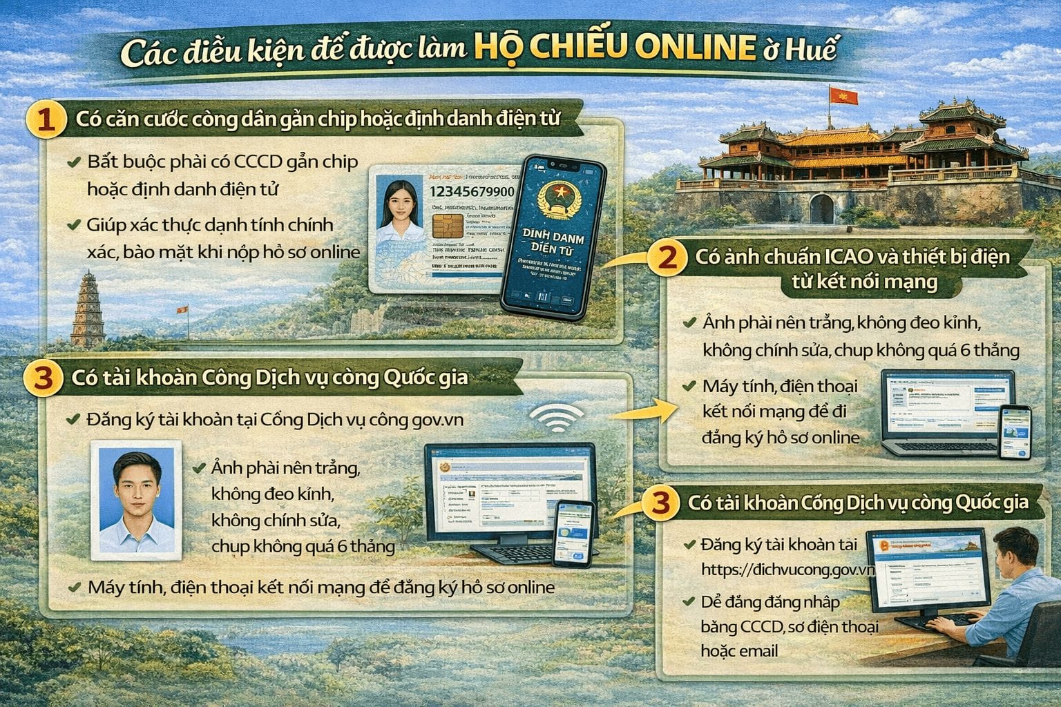 Quy trình đăng ký hộ chiếu online Huế