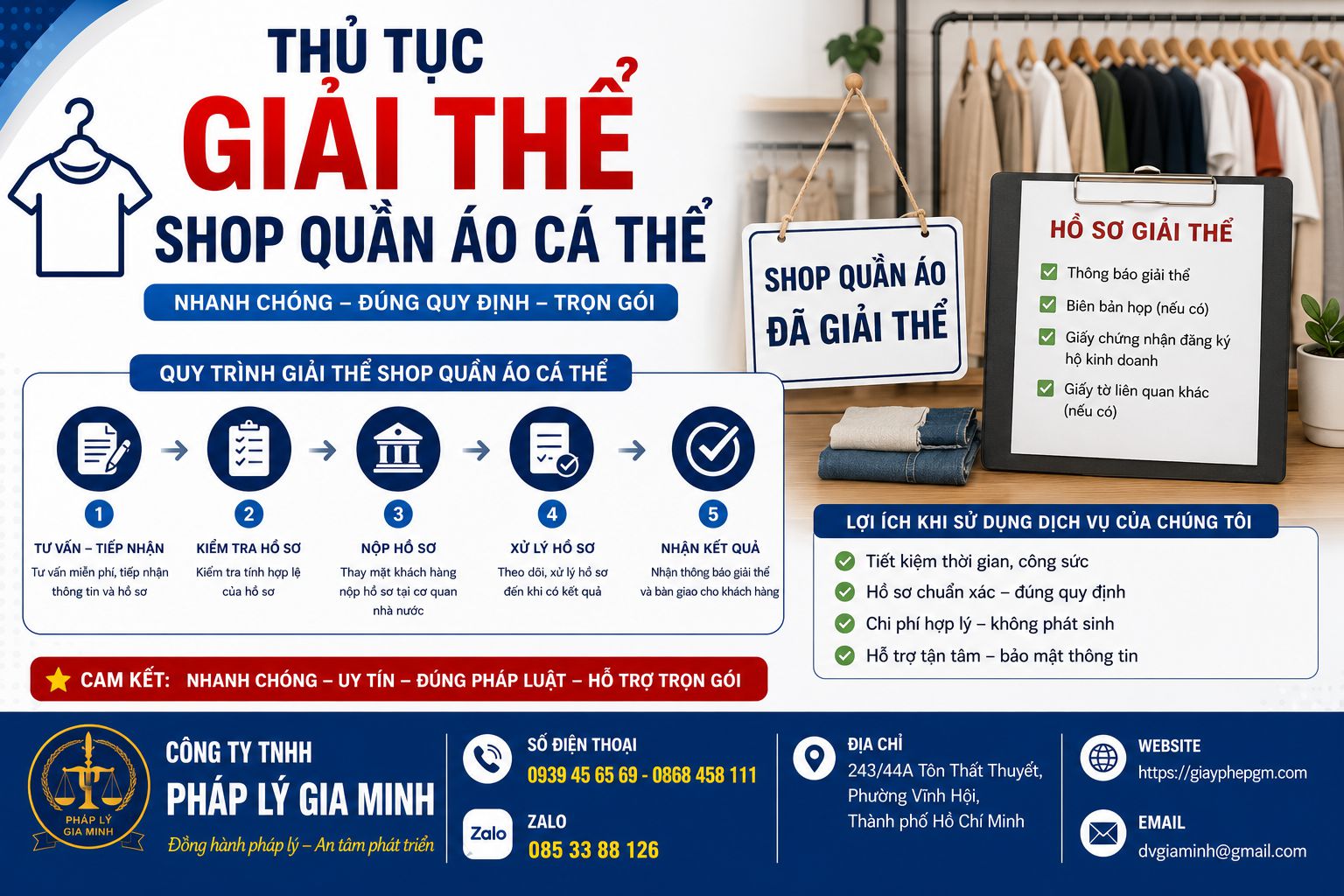 Thủ tục giải thể shop quần áo cá thể
