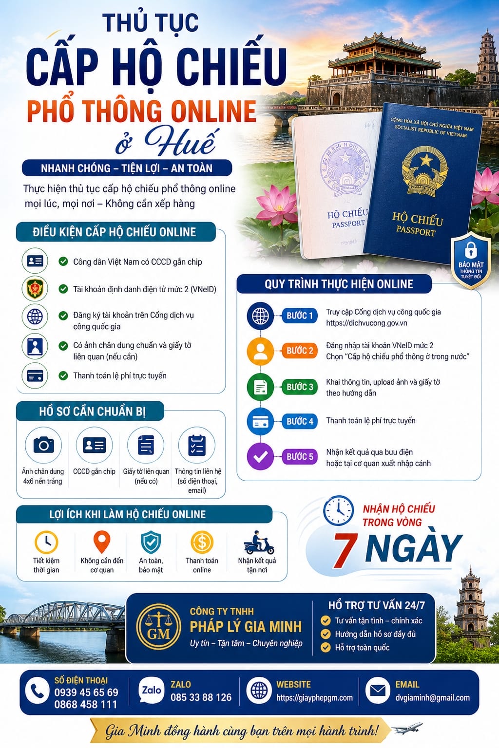 Thủ tục làm hộ chiếu tại Huế