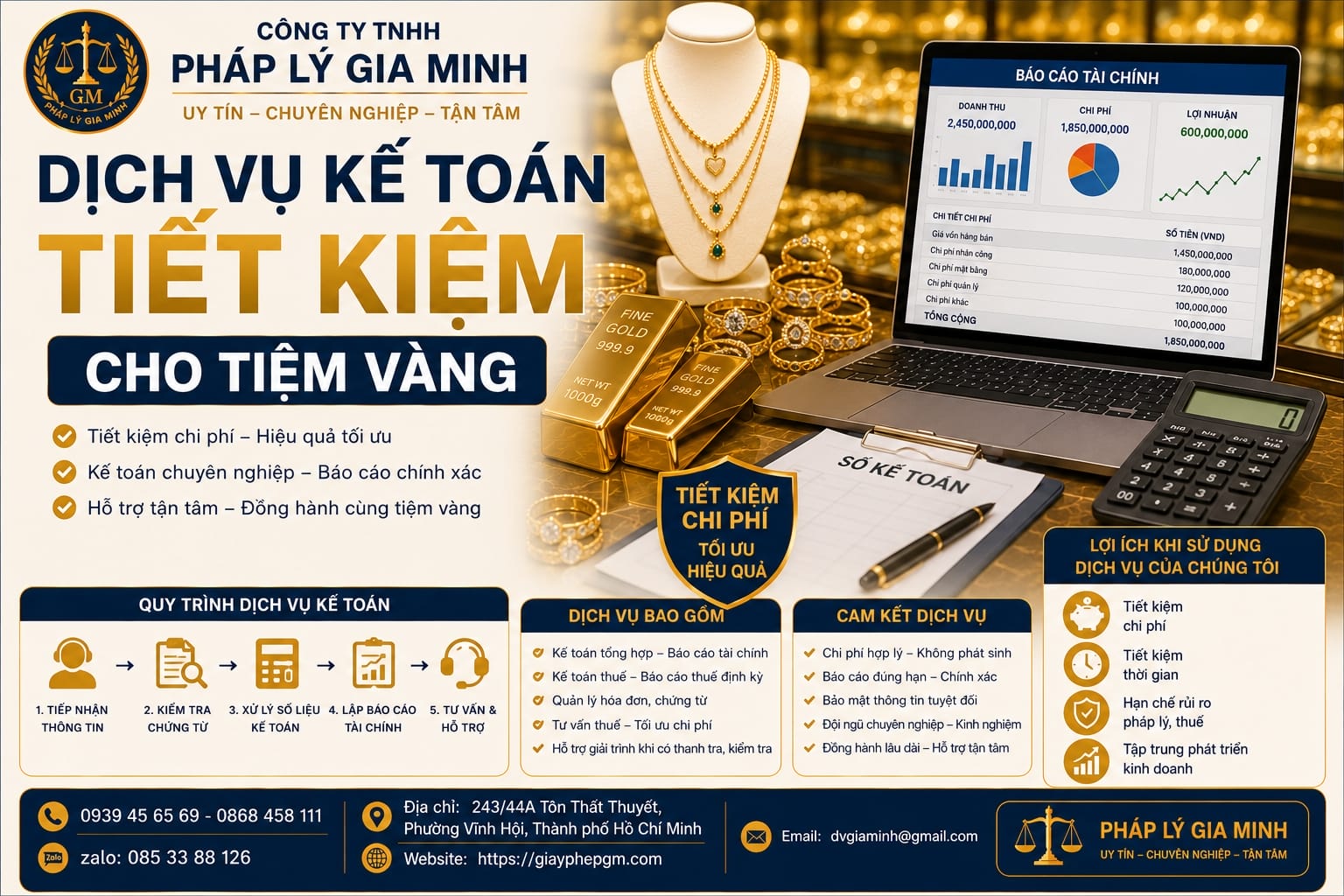 Dịch vụ kế toán tiết kiệm cho tiệm vàng