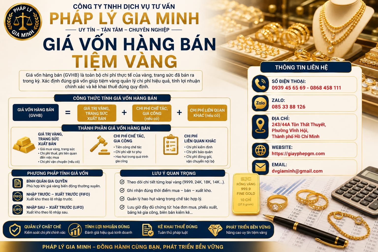 Giá vốn hàng bán tiệm vàng