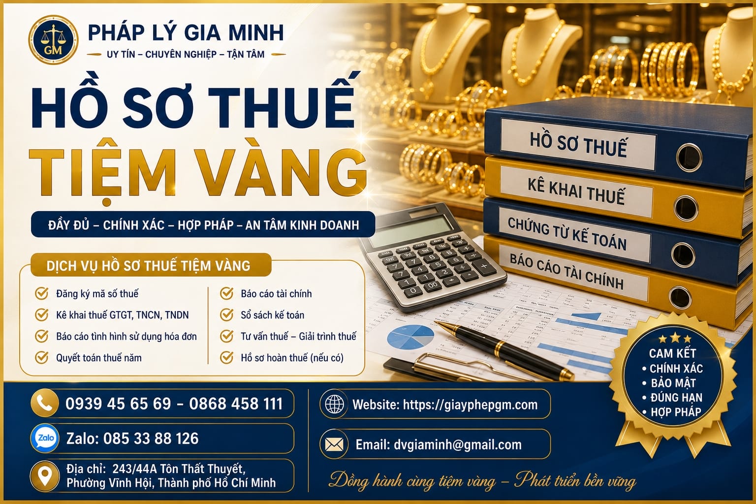 Kế toán thuế cho tiệm vàng: Những lưu ý không thể bỏ qua để tránh sai sót thuế 12 Hồ sơ thuế tiệm vàng
