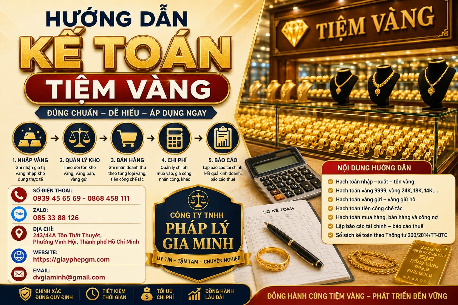 Hạch toán doanh thu – chi phí tiệm vàng theo đúng quy định mới nhất 2025 17 Hướng dẫn kế toán tiệm vàng