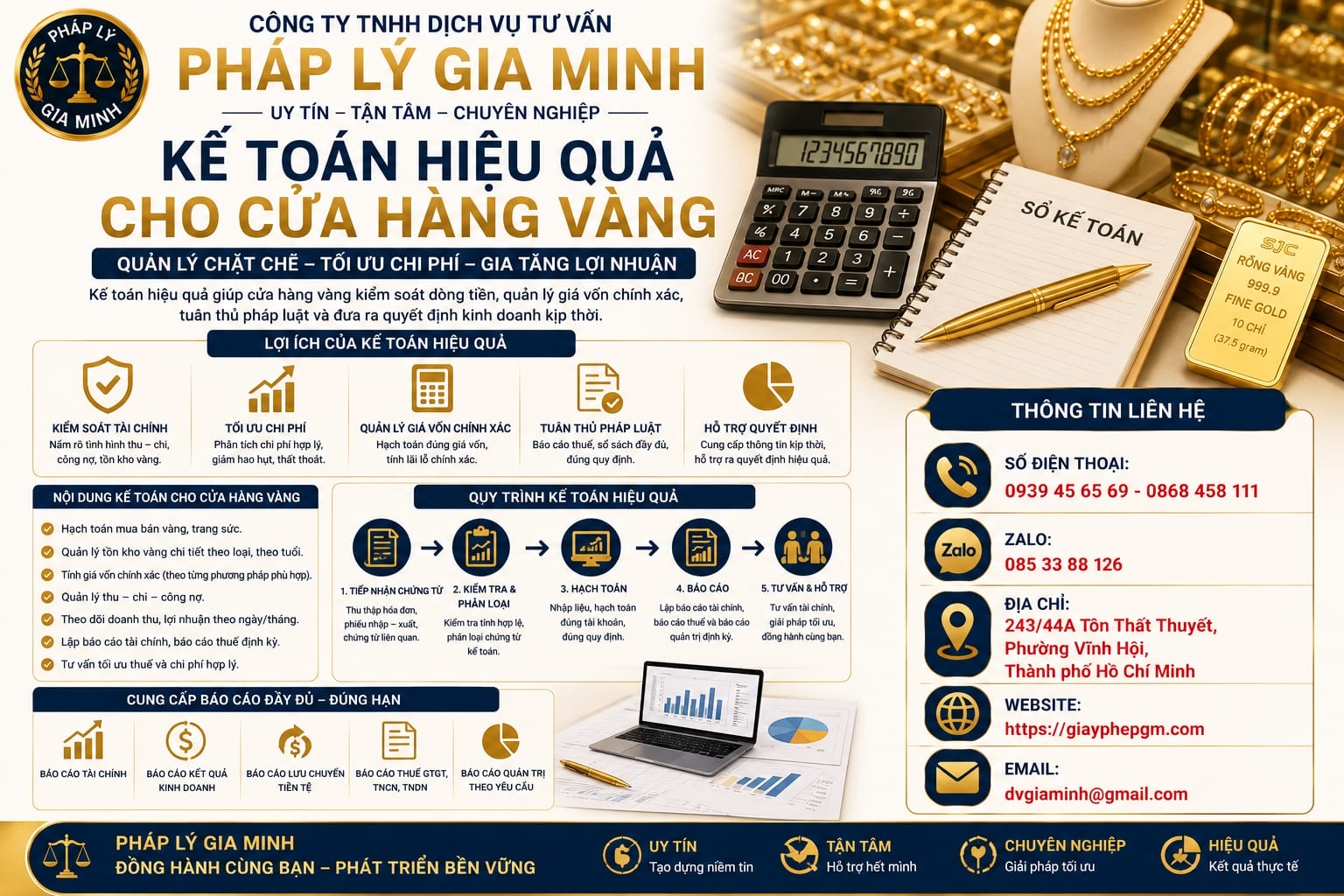 Kế toán hiệu quả cho cửa hàng vàng