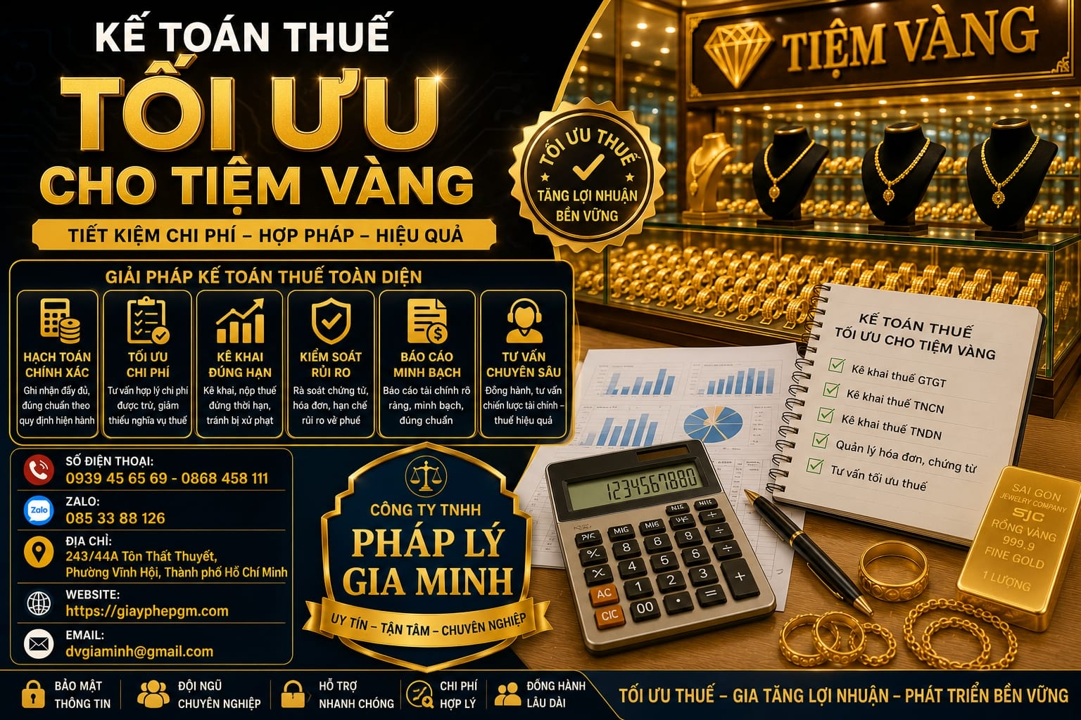 Kế toán thuế tối ưu cho tiệm vàng