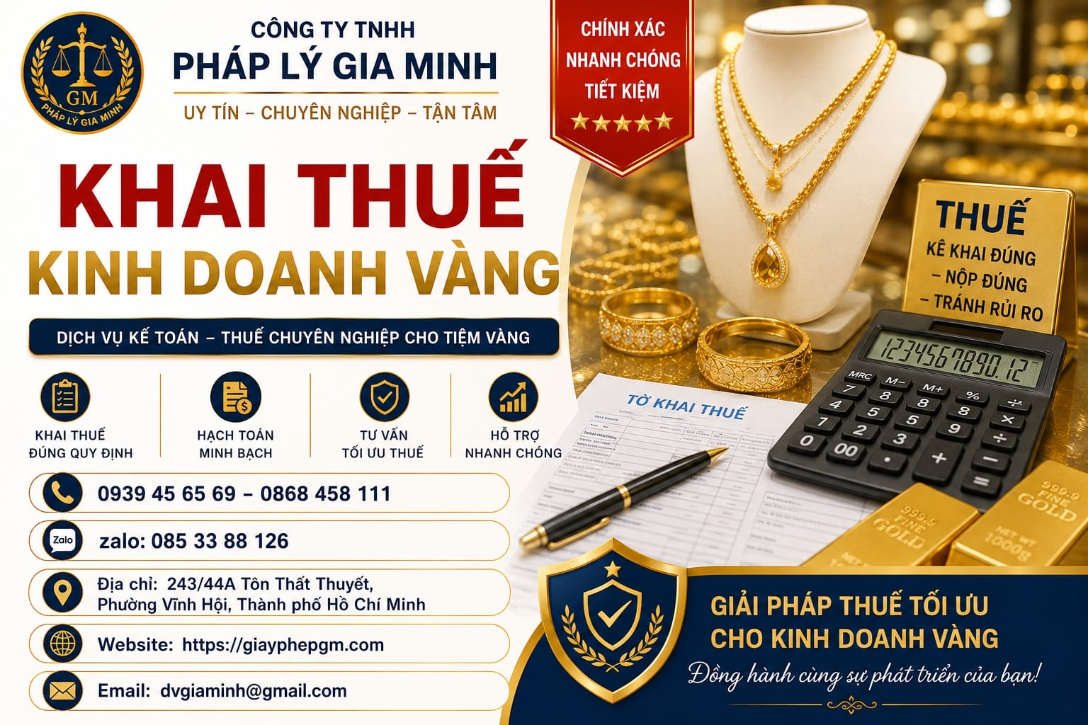Kế toán thuế cho tiệm vàng: Những lưu ý không thể bỏ qua để tránh sai sót thuế 13 Khai thuế kinh doanh vàng