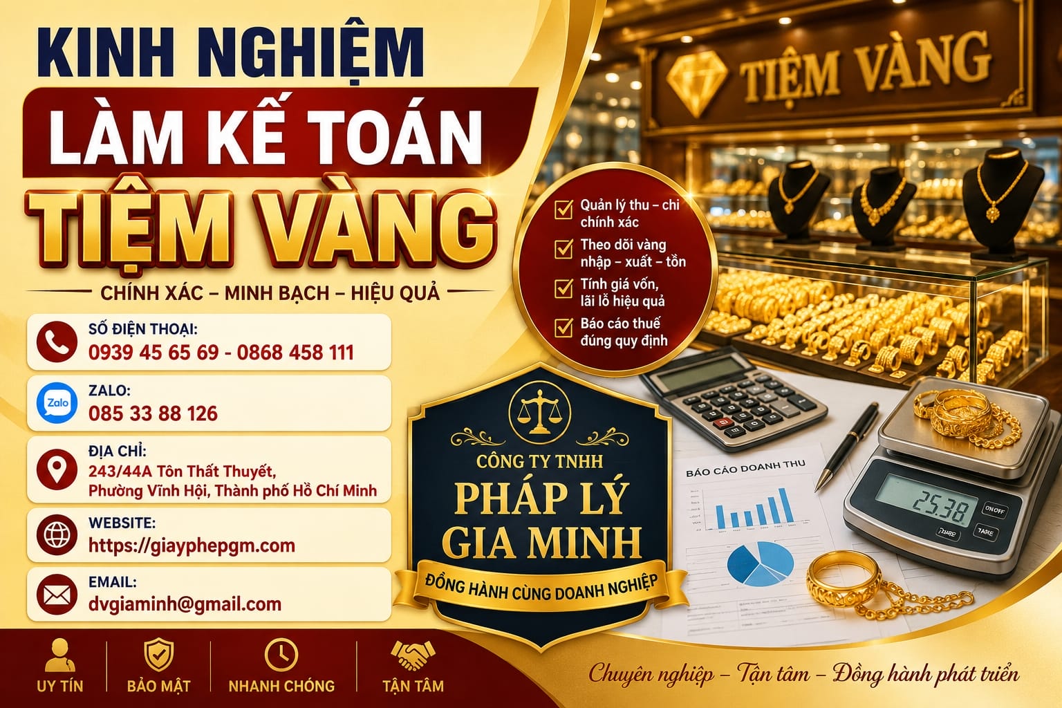 Kinh nghiệm làm kế toán tiệm vàng