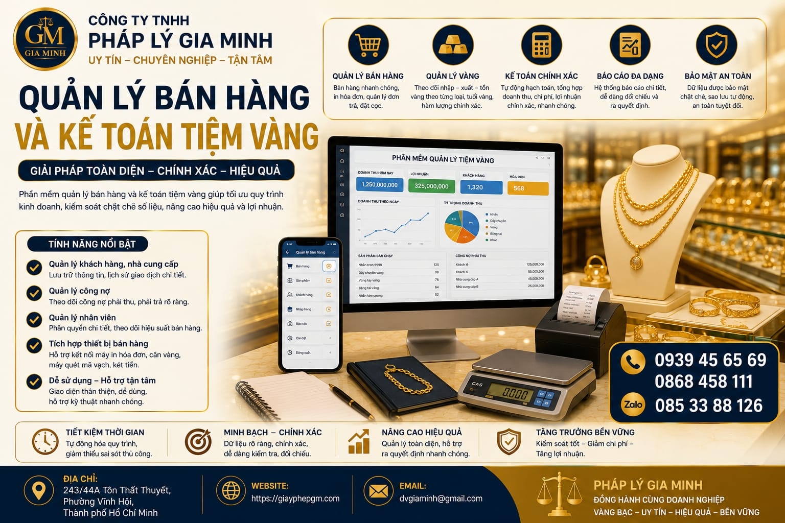 Quản lý bán hàng và kế toán tiệm vàng