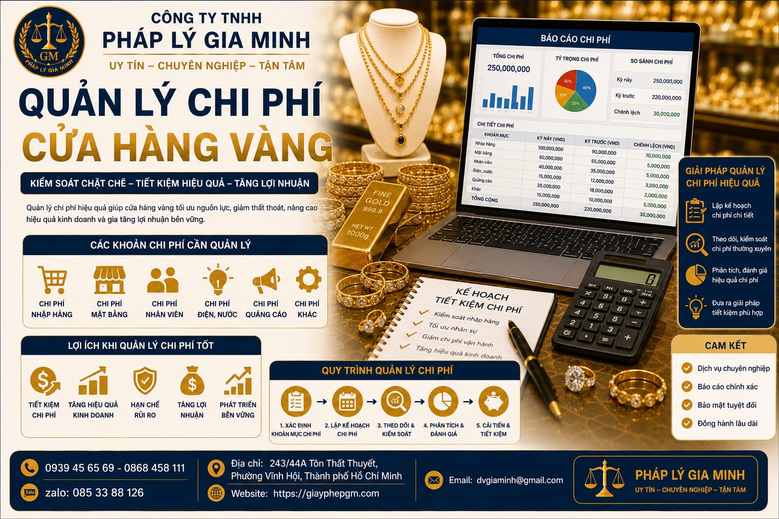 Quản lý chi phí cửa hàng vàng