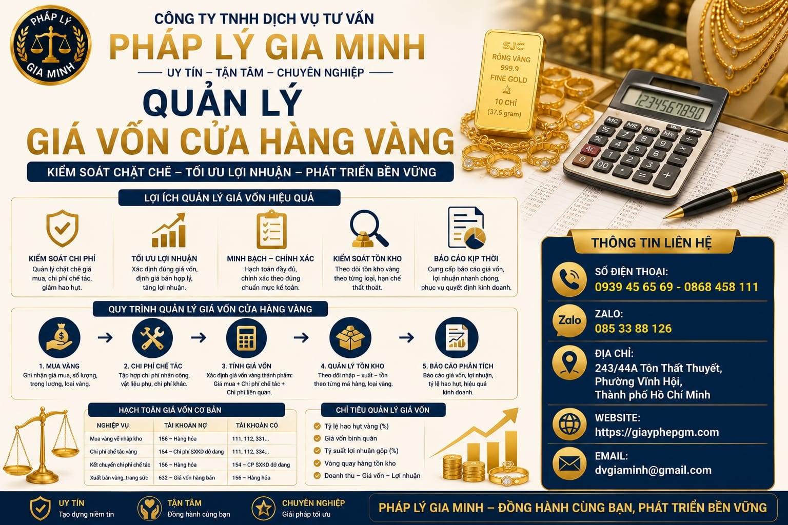 Quản lý giá vốn cửa hàng vàng