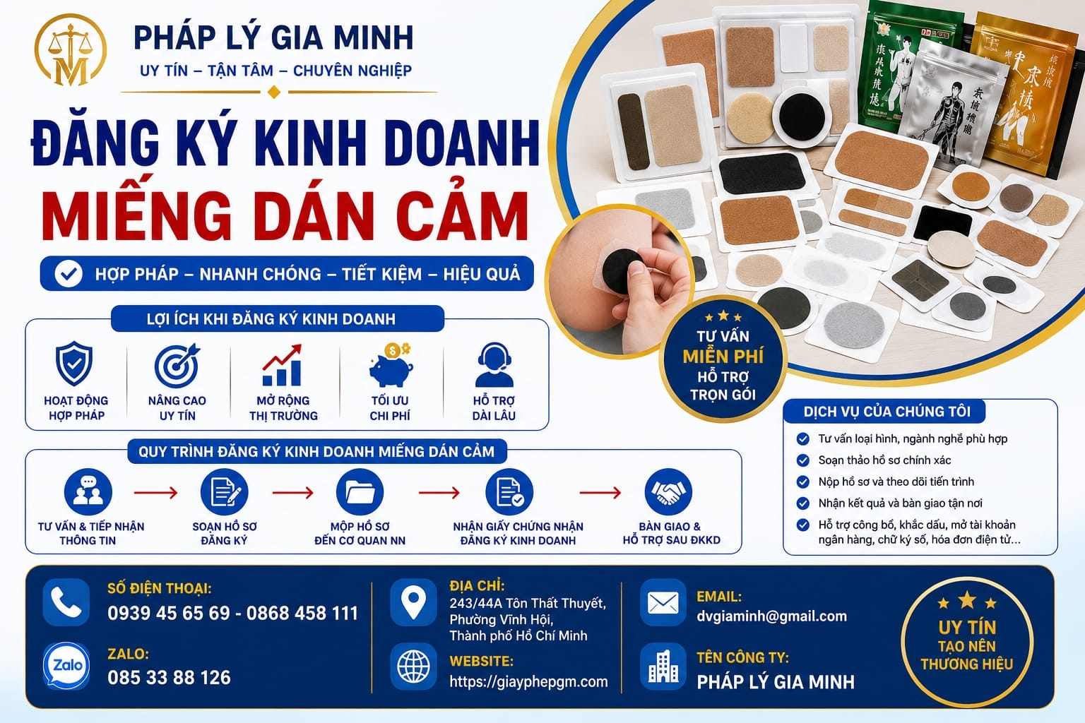 Kinh nghiệm mở công ty thương mại phân phối miếng dán cảm 16 Đăng ký kinh doanh miếng dán cảm