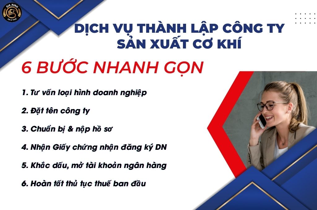Dịch vụ thành lập công ty sản xuất cơ khí nhanh chóng, uy tín
