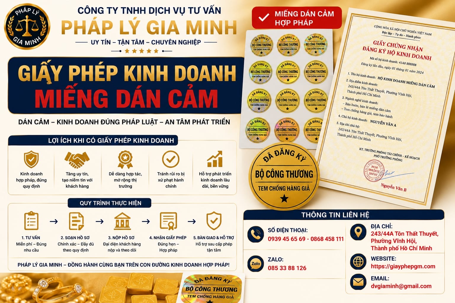 Kinh nghiệm mở công ty thương mại phân phối miếng dán cảm 11 Giấy phép kinh doanh miếng dán cảm