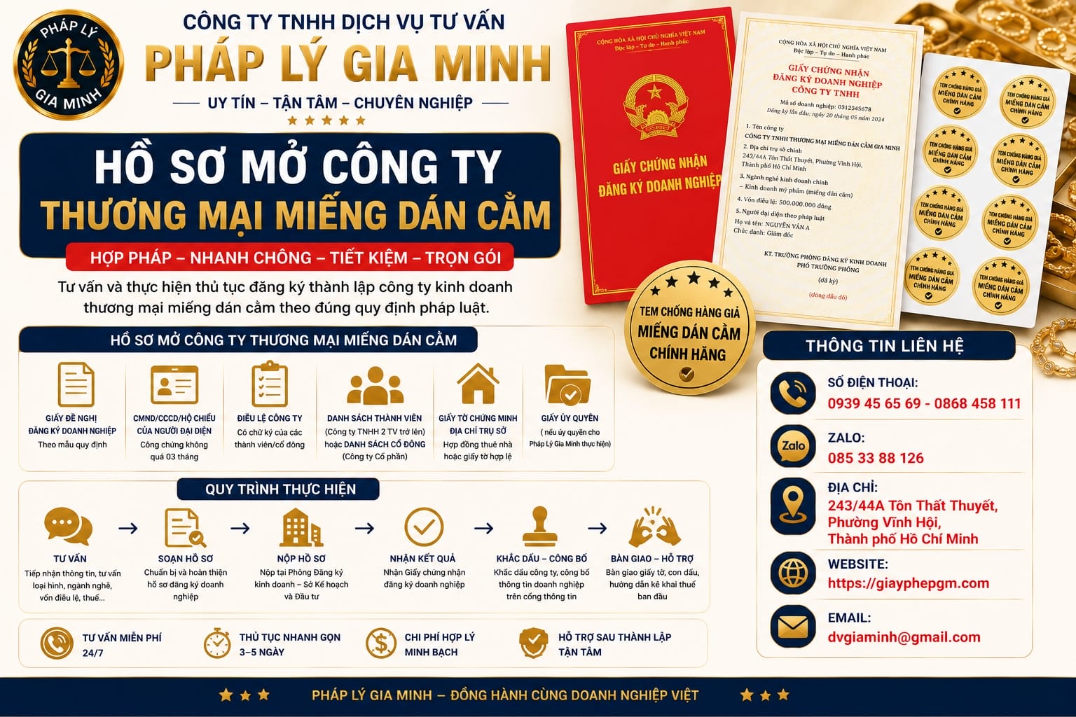 Kinh nghiệm mở công ty thương mại phân phối miếng dán cảm 14 Hồ sơ mở công ty thương mại miếng dán cảm