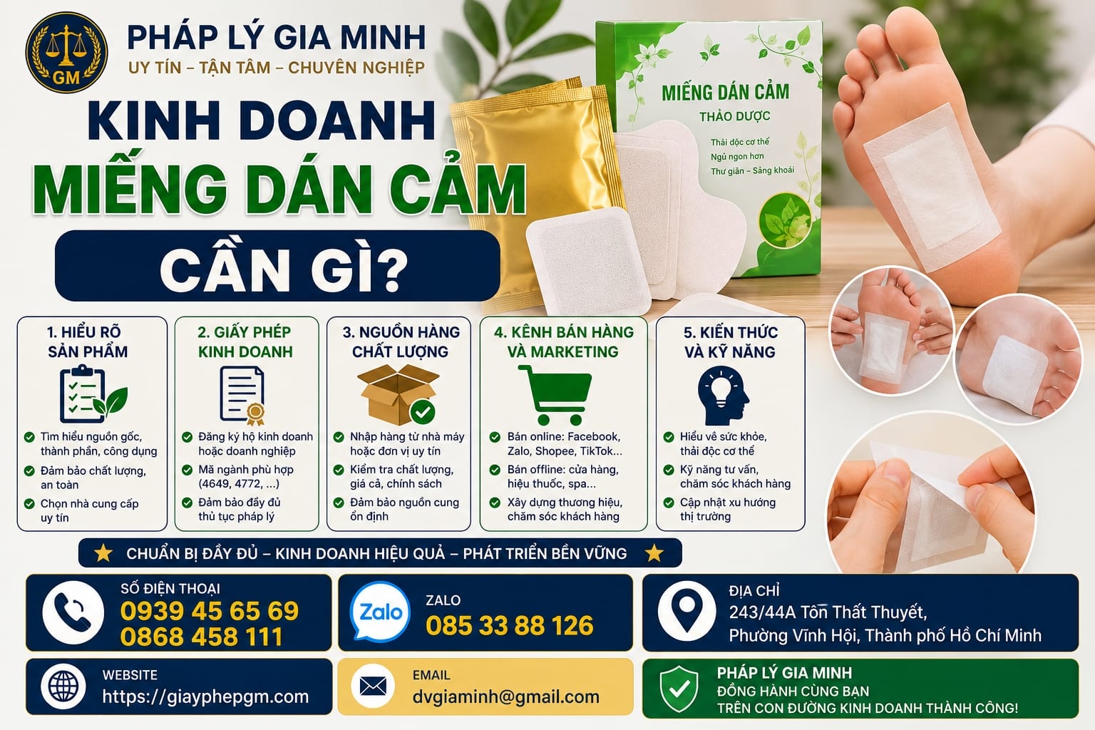Kinh nghiệm mở công ty thương mại phân phối miếng dán cảm 12 Kinh doanh miếng dán cảm cần gì