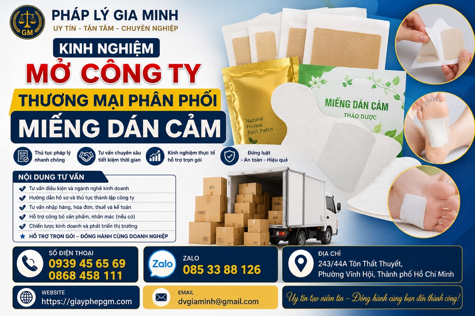 Kinh nghiệm mở công ty thương mại phân phối miếng dán cảm 10 Kinh nghiệm mở công ty thương mại phân phối miếng dán cảm