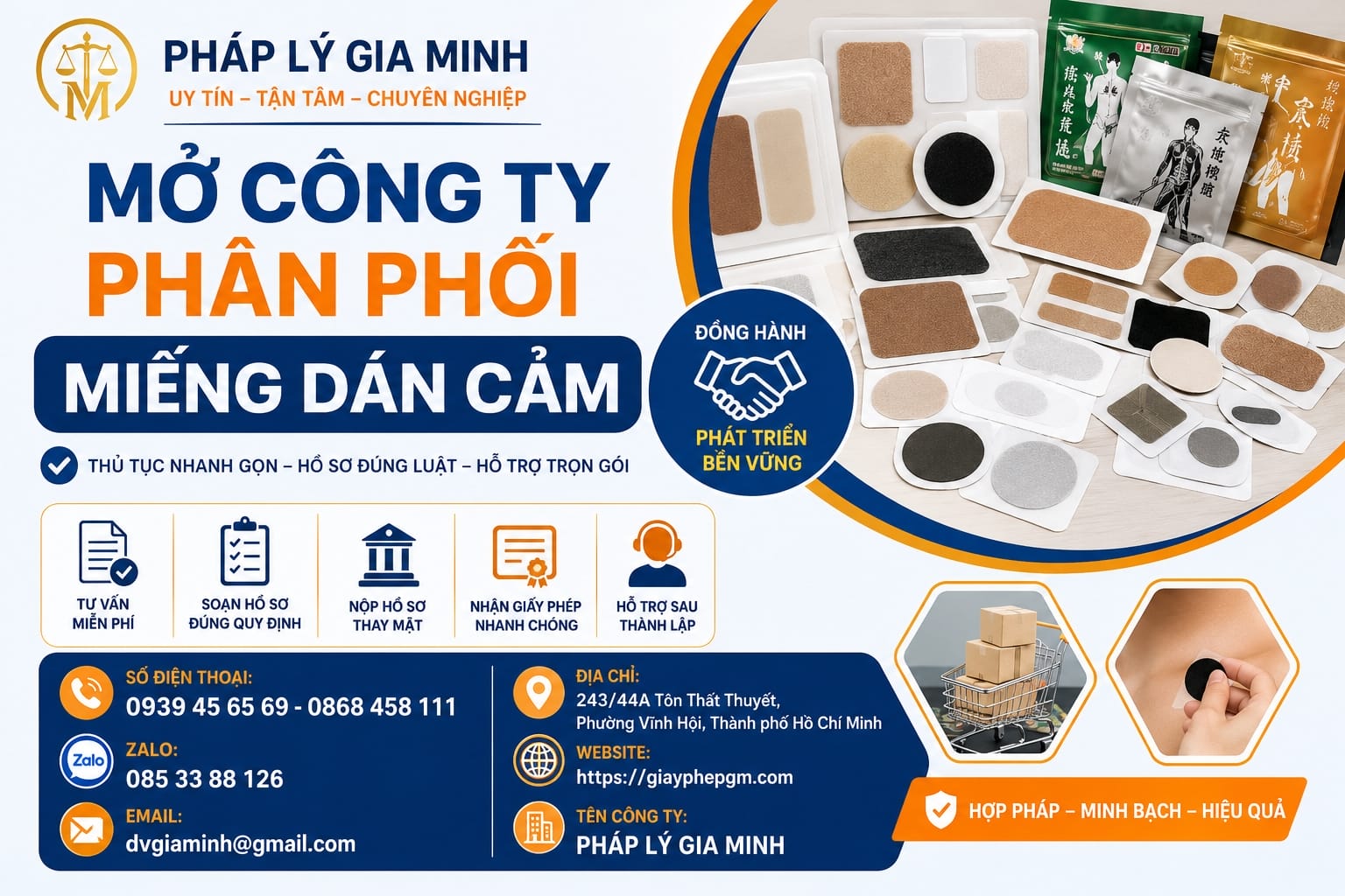 Kinh nghiệm mở công ty thương mại phân phối miếng dán cảm 9 Mở công ty phân phối miếng dán cảm