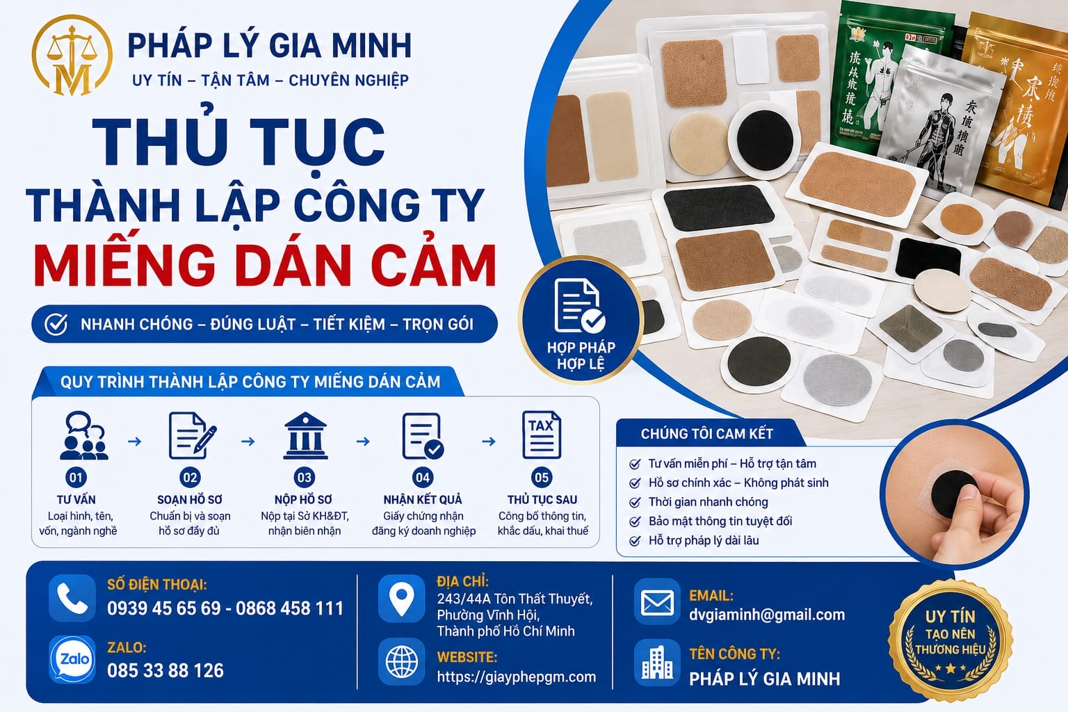 Kinh nghiệm mở công ty thương mại phân phối miếng dán cảm 13 Thủ tục thành lập công ty miếng dán cảm