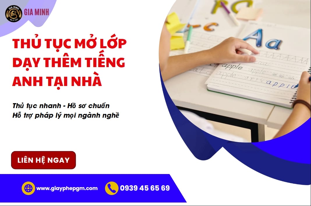 Thủ tục mở lớp dạy thêm tiếng anh tại nhà