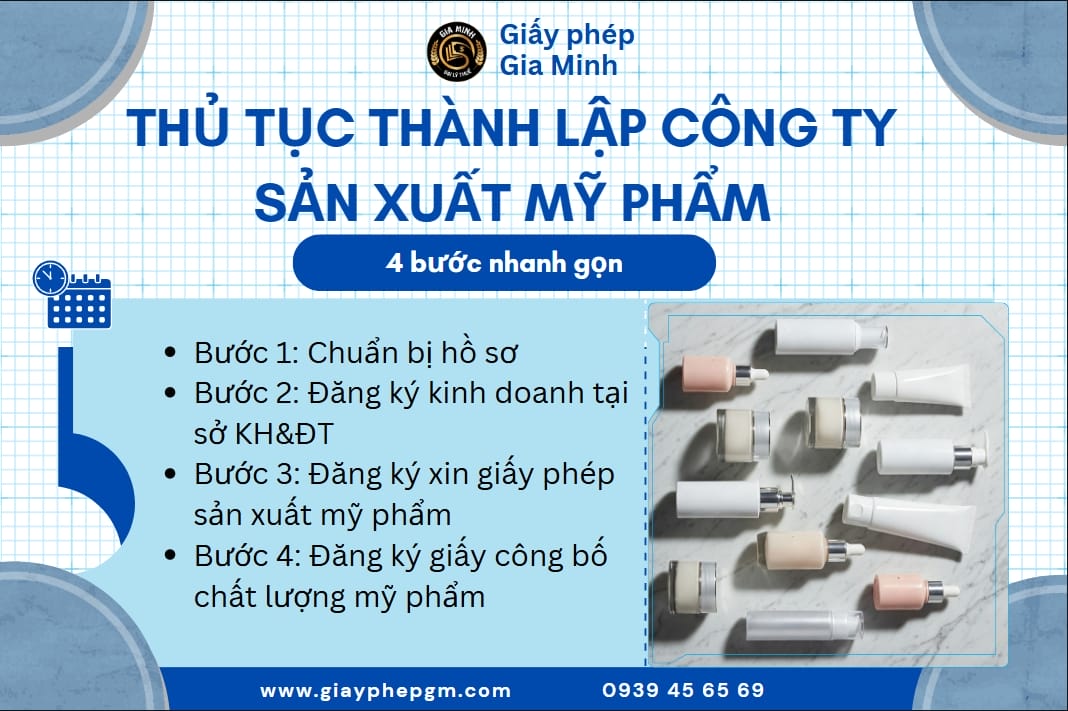 Thủ tục thành lập công ty sản xuất mỹ phẩm