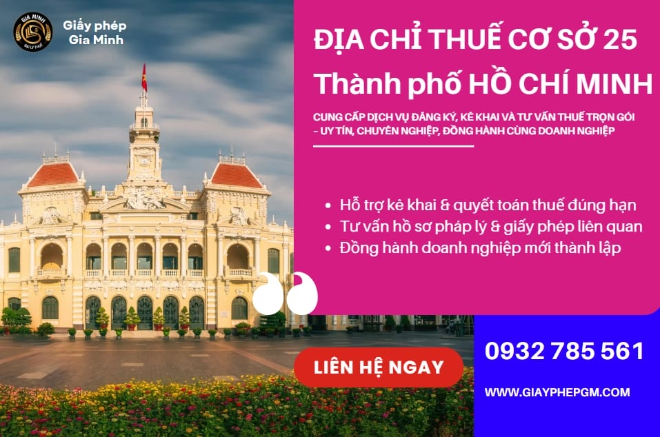 Địa chỉ Thuế cơ sở 25 thành phố Hồ Chí Minh – Hướng dẫn chi tiết, thủ tục thuế & dịch vụ kế toán chuyên nghiệp