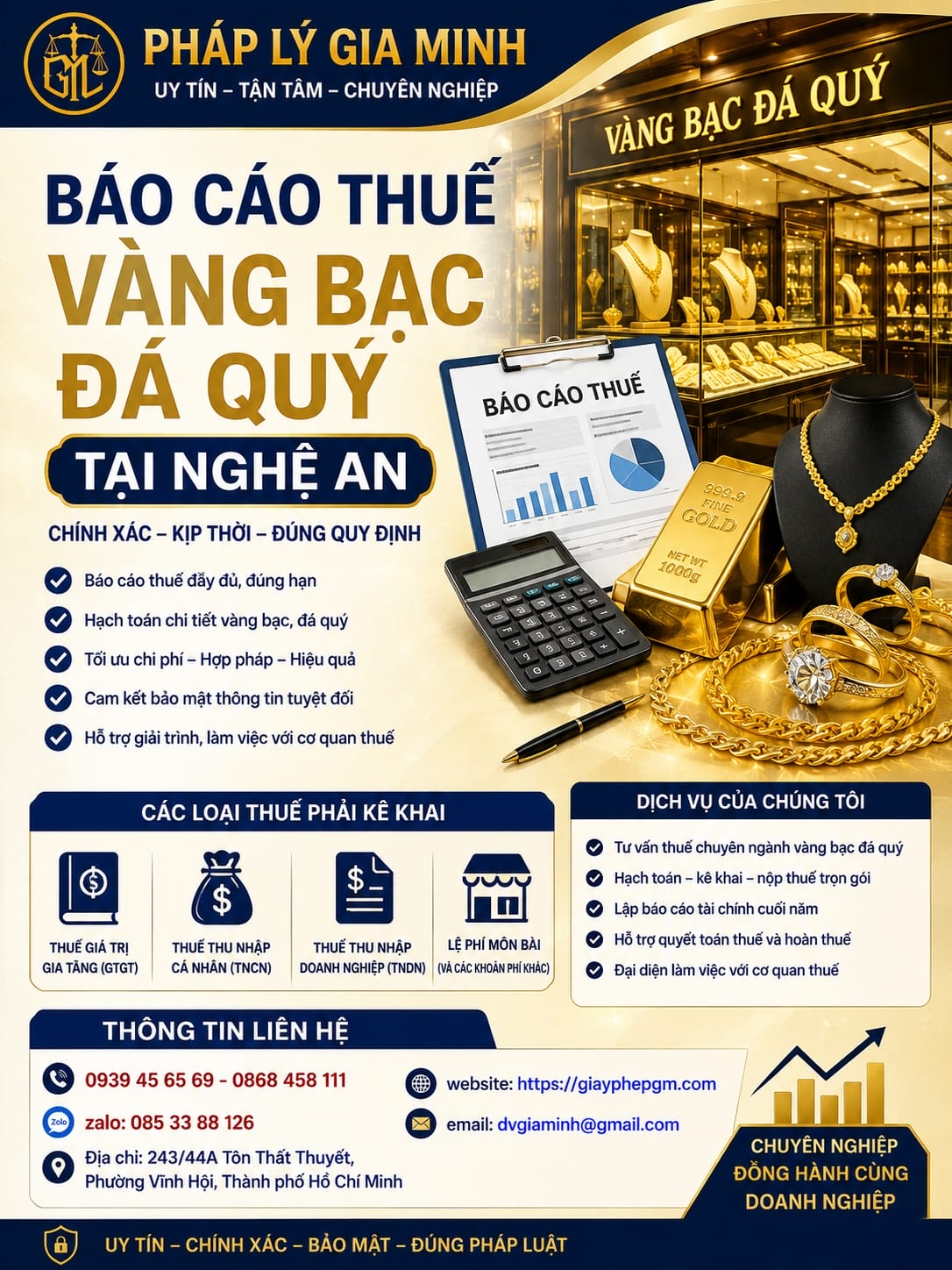 Báo cáo thuế vàng bạc đá quý Nghệ An