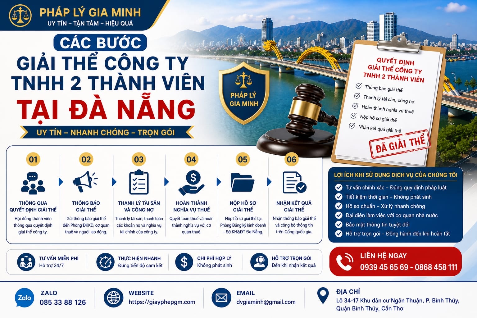 Các bước giải thể công ty TNHH 2 thành viên tại Đà Nẵng