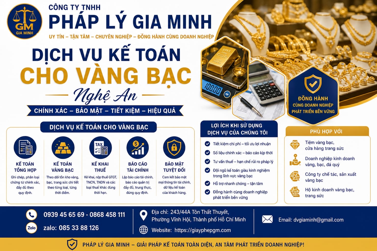 Dịch vụ kế toán cho vàng bạc Nghệ An