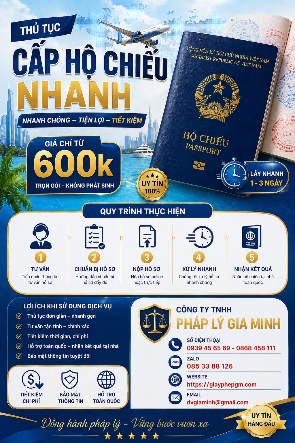 Dịch vụ làm hộ chiếu nhanh tại Đà Nẵng uy tín