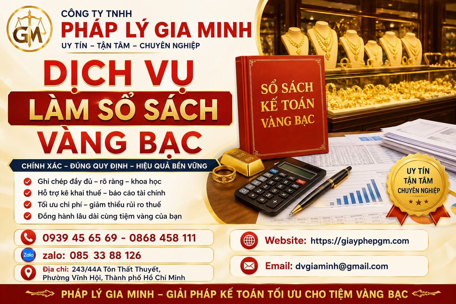 Dịch vụ làm sổ sách vàng bạc Nghệ An