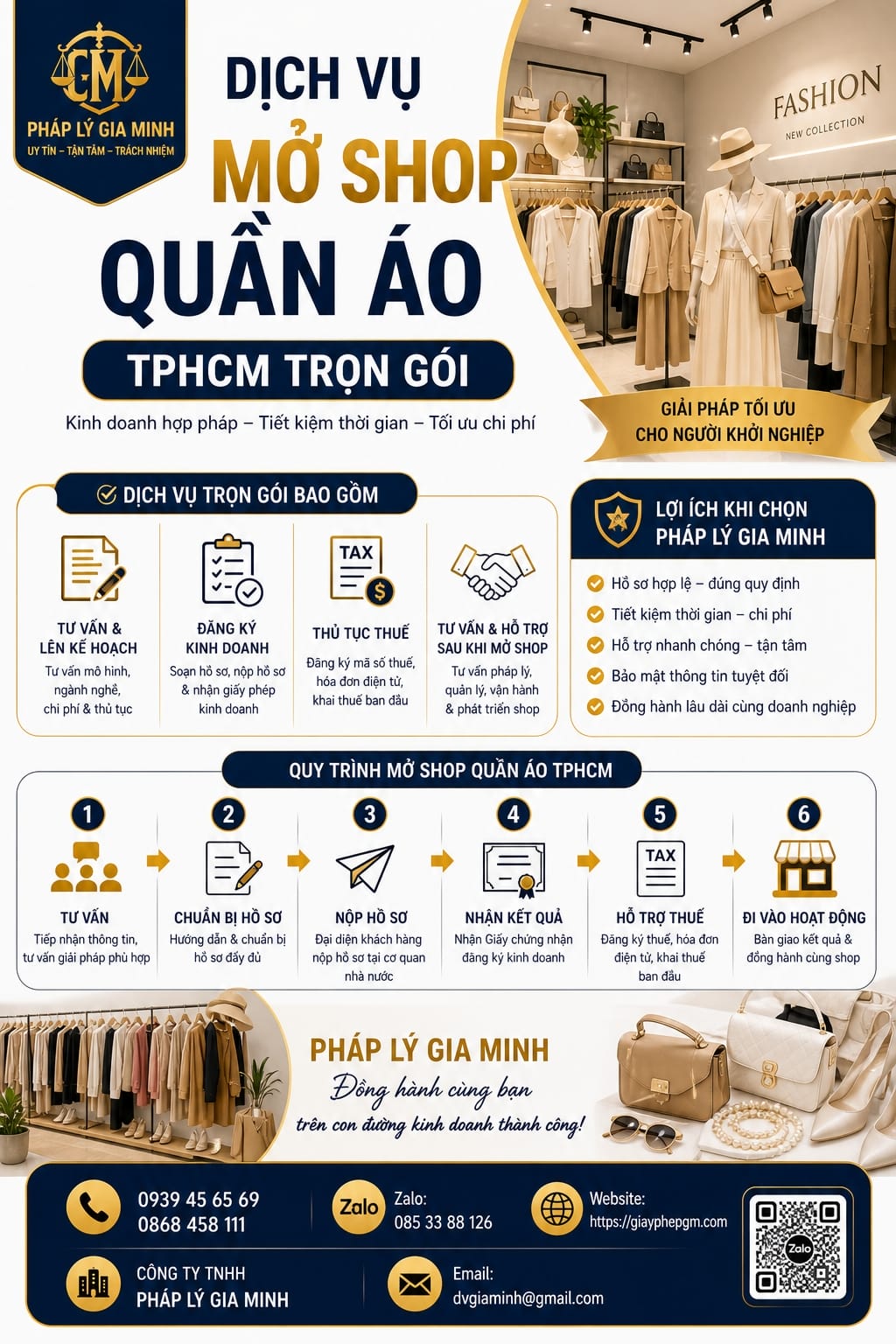 Dịch vụ mở shop quần áo TPHCM trọn gói