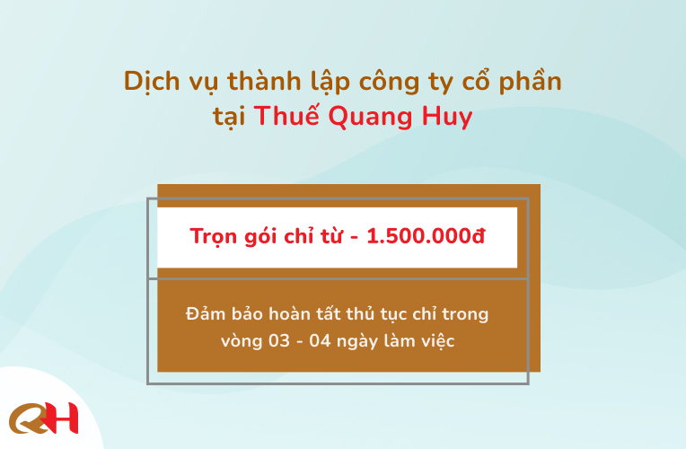 Dịch vụ thành lập trọn gói chi nhánh và công ty cổ phần của Thuế Quang Huy 8 Dịch vụ thành lập công ty cổ phần trọn gói của Thuế Quang Huy