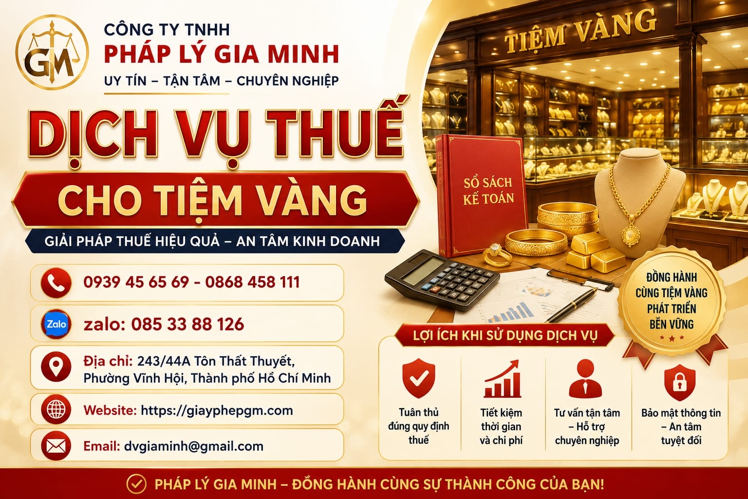 Dịch vụ thuế cho tiệm vàng Nghệ An