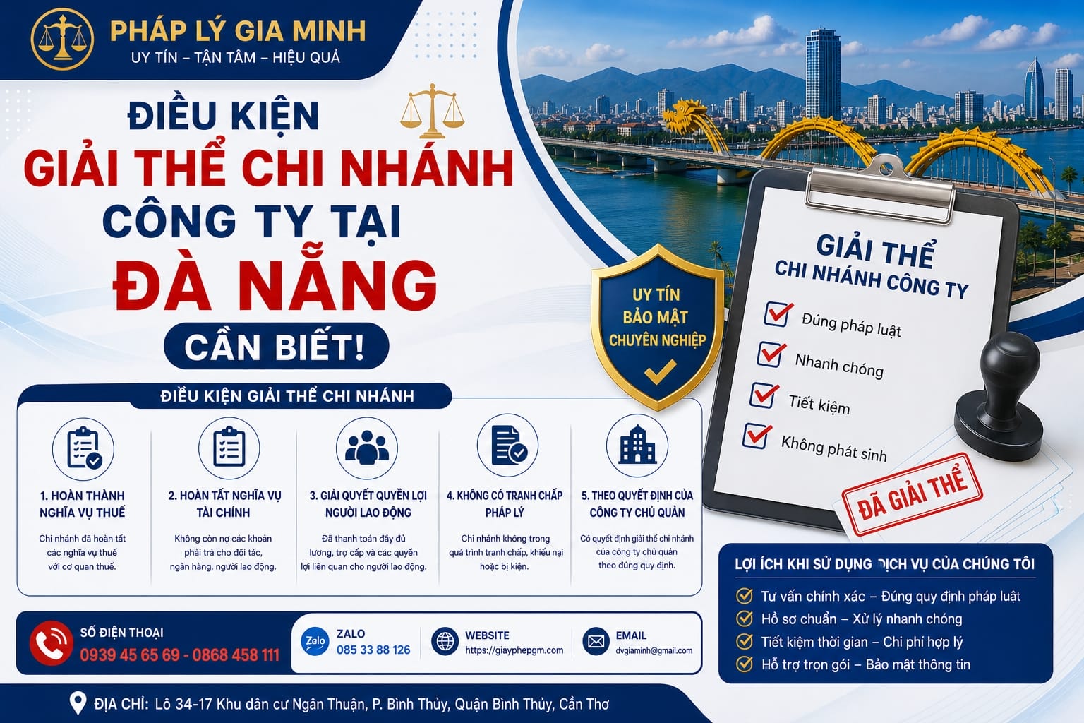 Điều kiện giải thể chi nhánh công ty tại Đà Nẵng cần biết