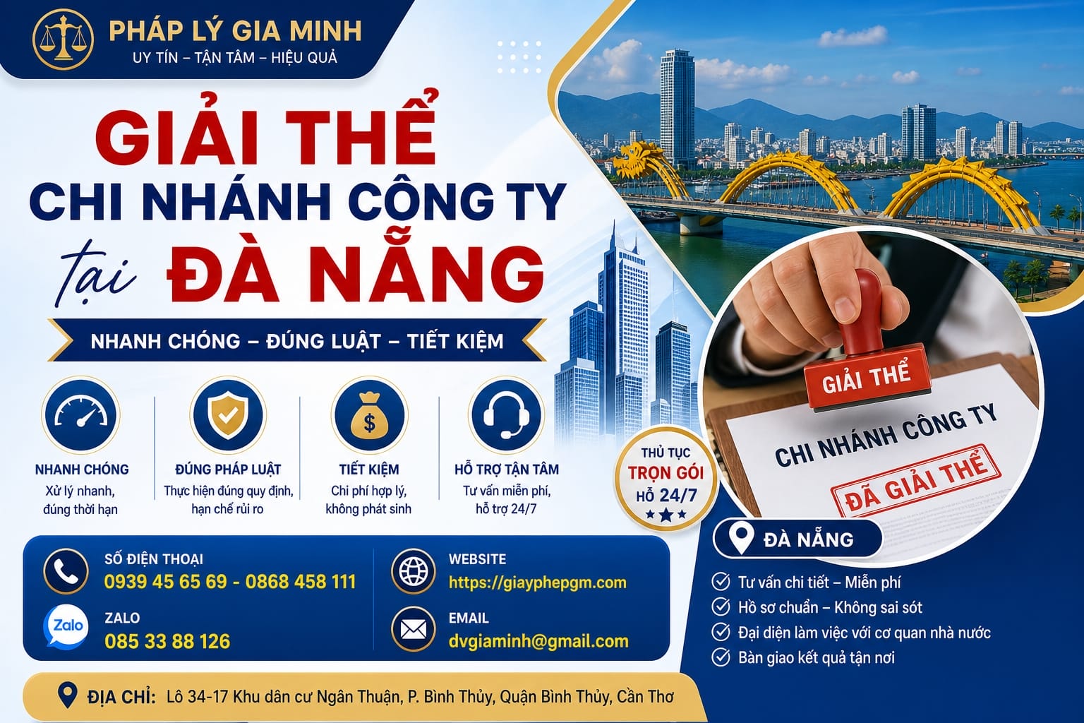 Giải thể chi nhánh công ty tại Đà Nẵng nhanh chóng