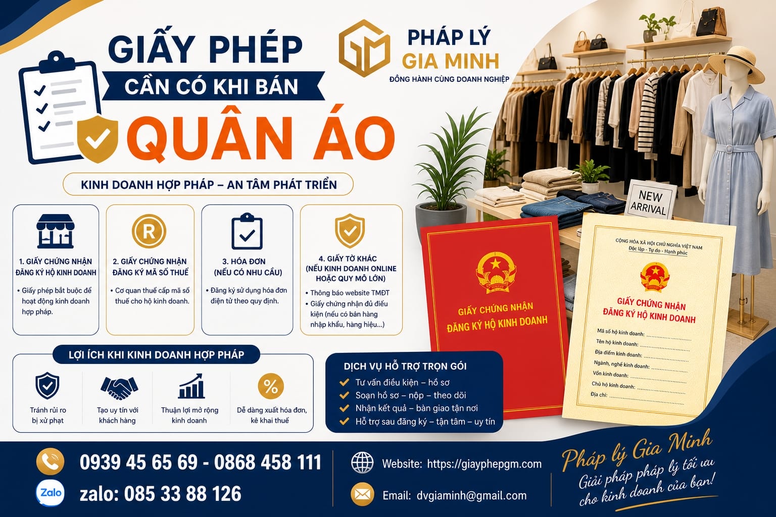 Giấy phép cần có khi bán quần áo