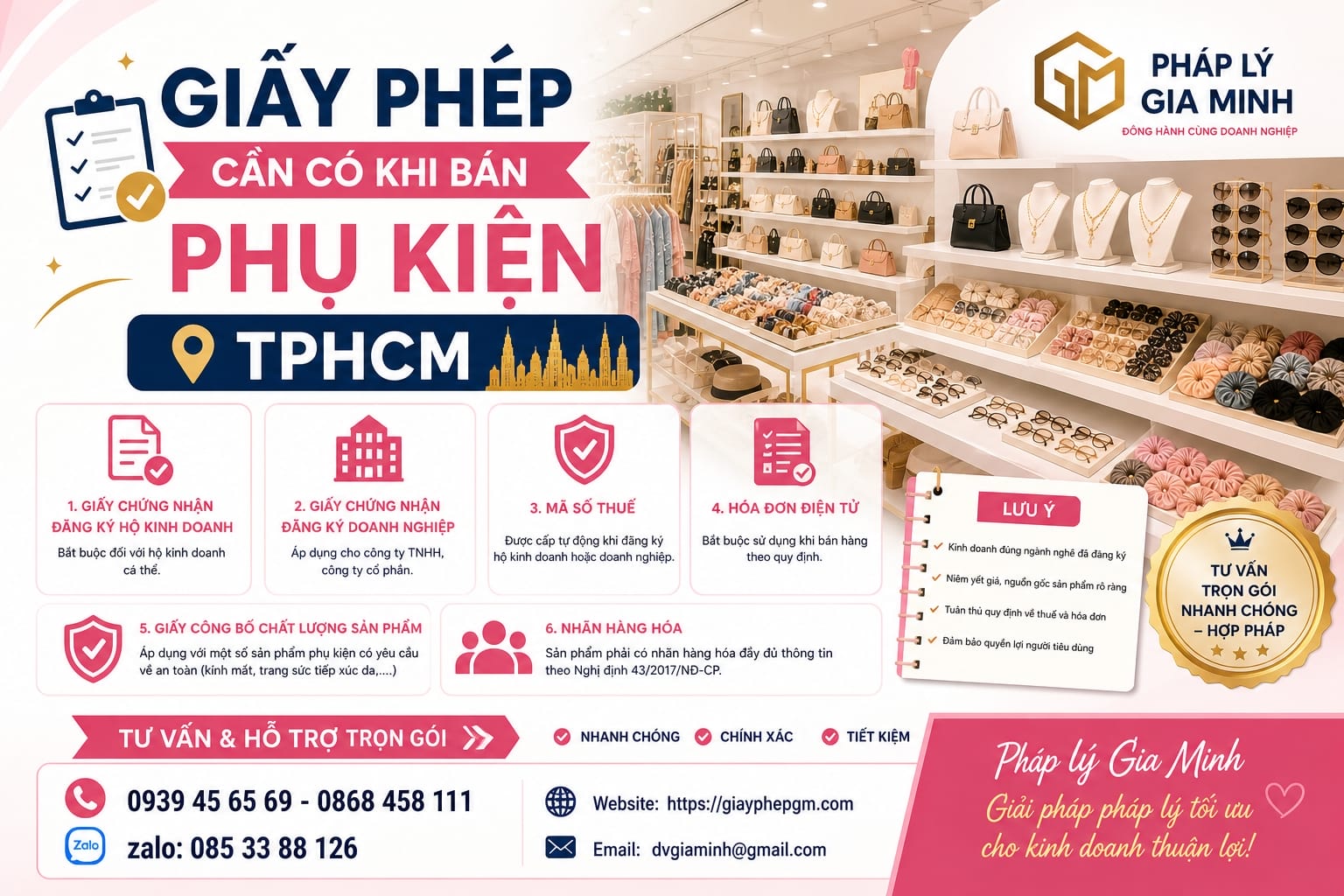 Thành lập hộ kinh doanh phụ kiện thời trang tại TPHCM | Thủ tục, chi phí, kinh nghiệm 15 Giấy phép cần có khi bán quần áo