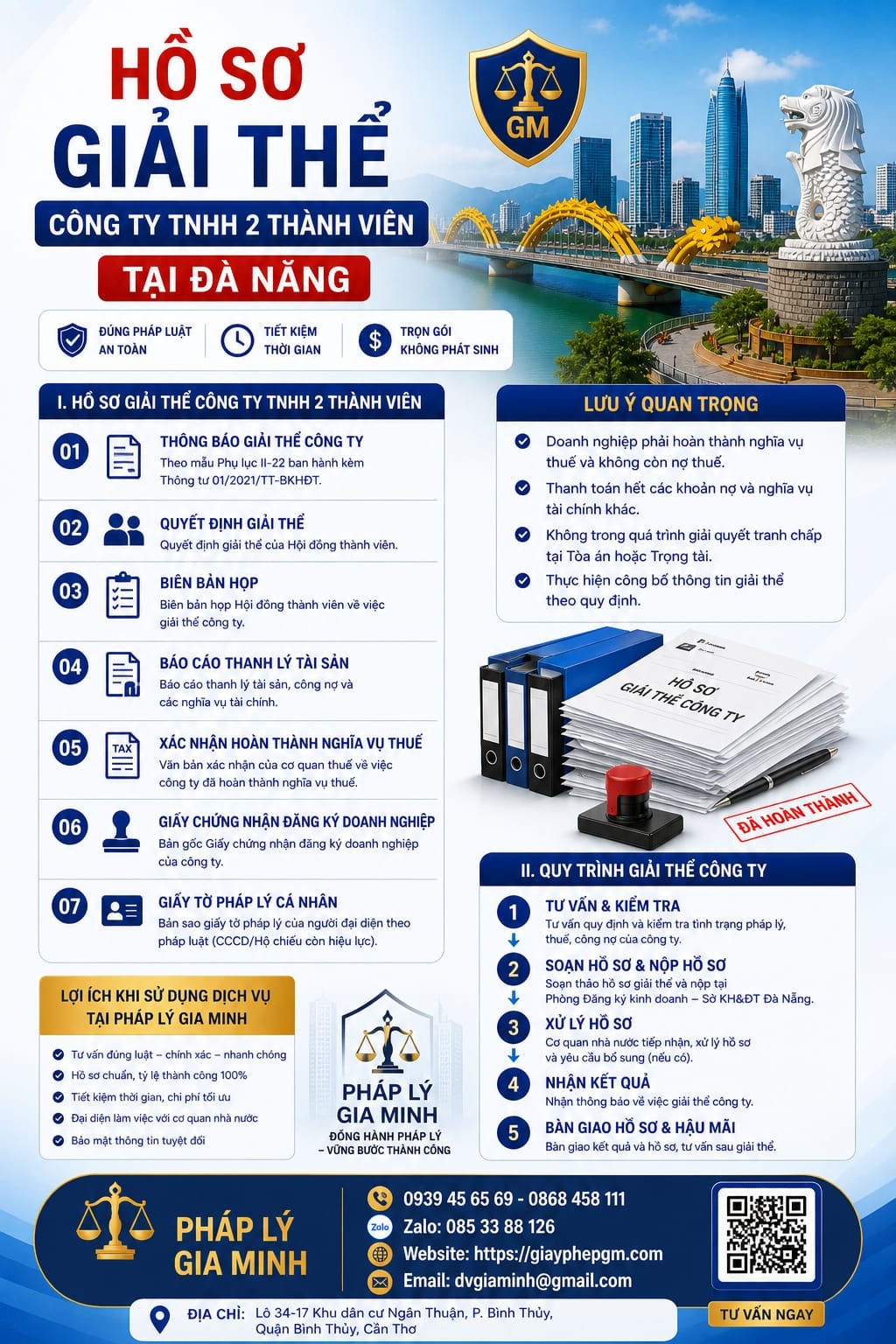 Hồ sơ giải thể công ty TNHH 2 thành viên tại Đà Nẵng