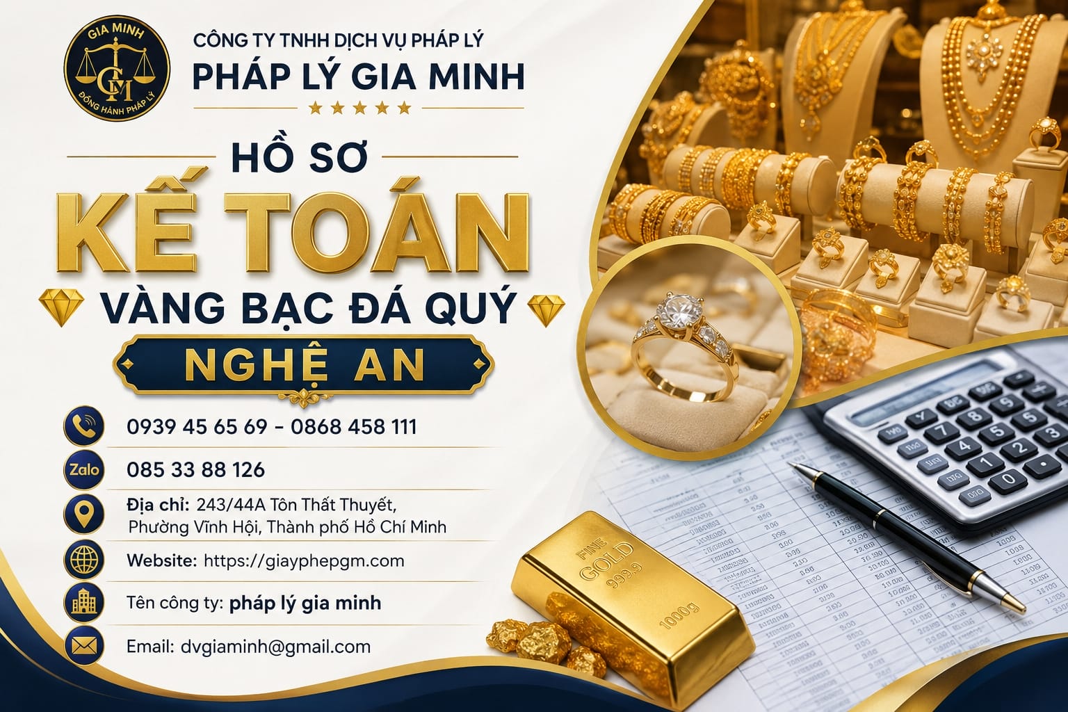 Hồ sơ kế toán vàng bạc đá quý Nghệ An