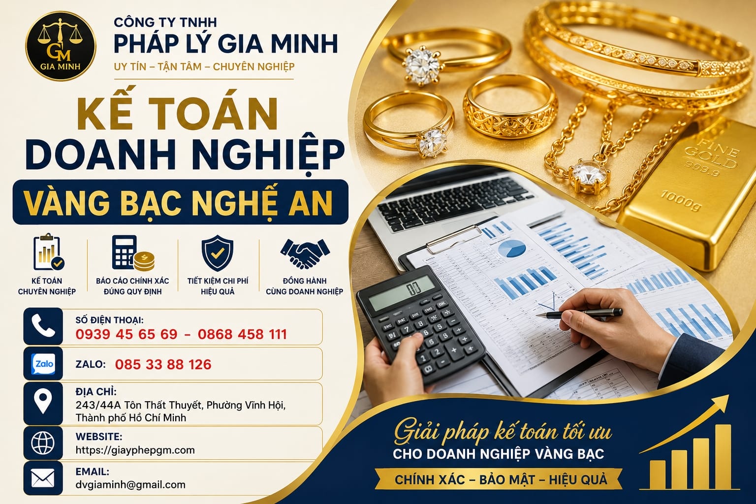 Kế toán doanh nghiệp vàng bạc Nghệ An