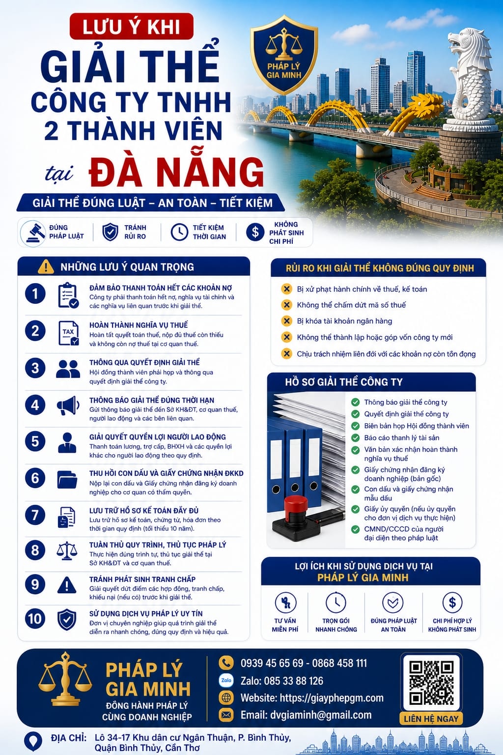 Lưu ý khi giải thể công ty TNHH 2 thành viên tại Đà Nẵng