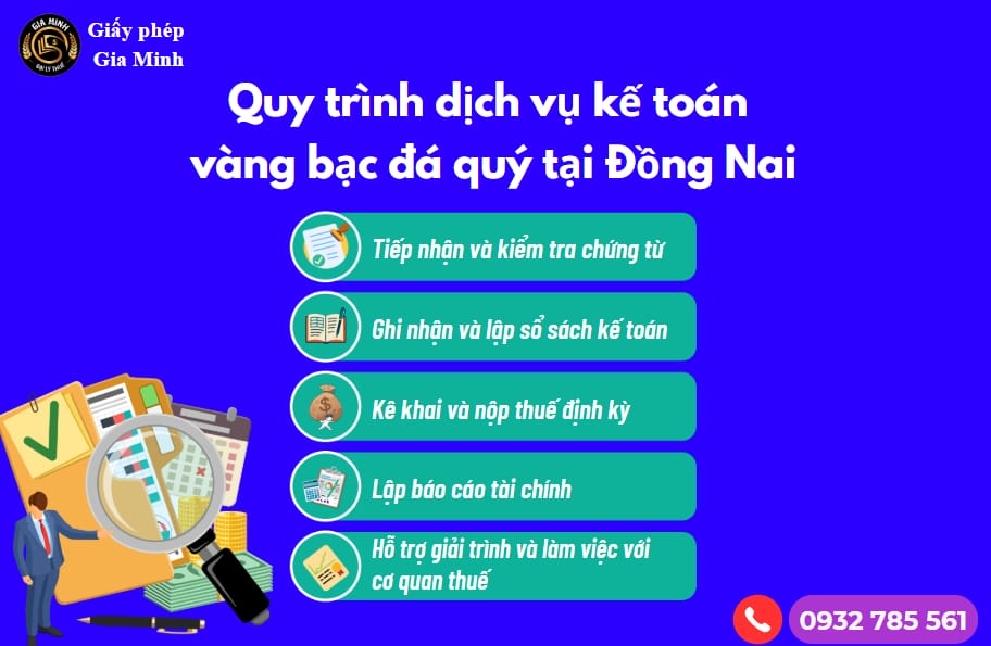 Quy trình dịch vụ kế toán vàng bạc đá quý tại Đồng Nai
