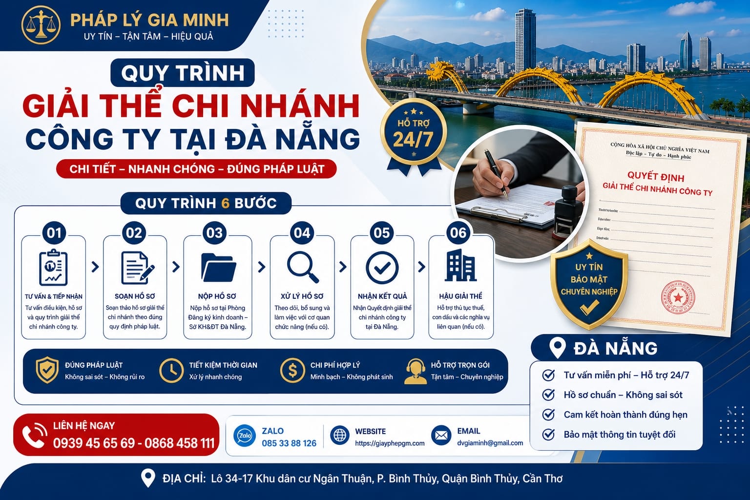 Quy trình giải thể chi nhánh công ty tại Đà Nẵng chi tiết